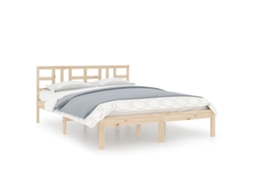 Bed Frame, Bed Frames Vidaxl Marrom Madeira (135 X 190 Cm)