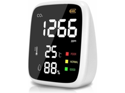 Lurelia Medidor De Qualidade Do Ar Co2, Temperatura/humidade, Sensor Ndir, Com Visor Digital, Recarregável Usb