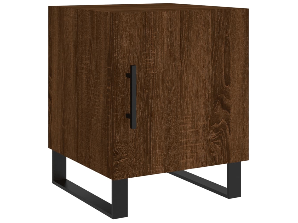 Mesa Cabeceira 40x40x50 cm Madeira Processada Carvalho Castanho MAISON EXCLUSIVE