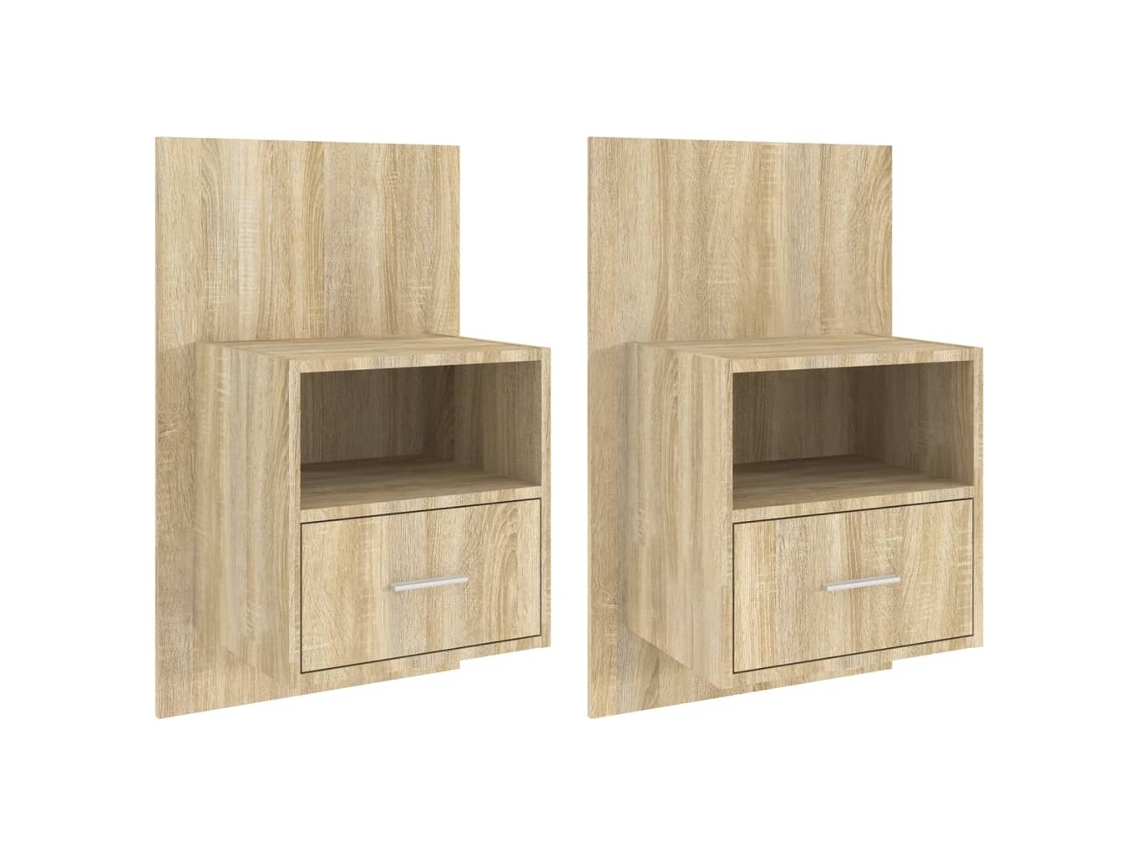 Mesas de cabeceira montadas na parede MAISON EXCLUSIVE carvalho siena 2 pcs