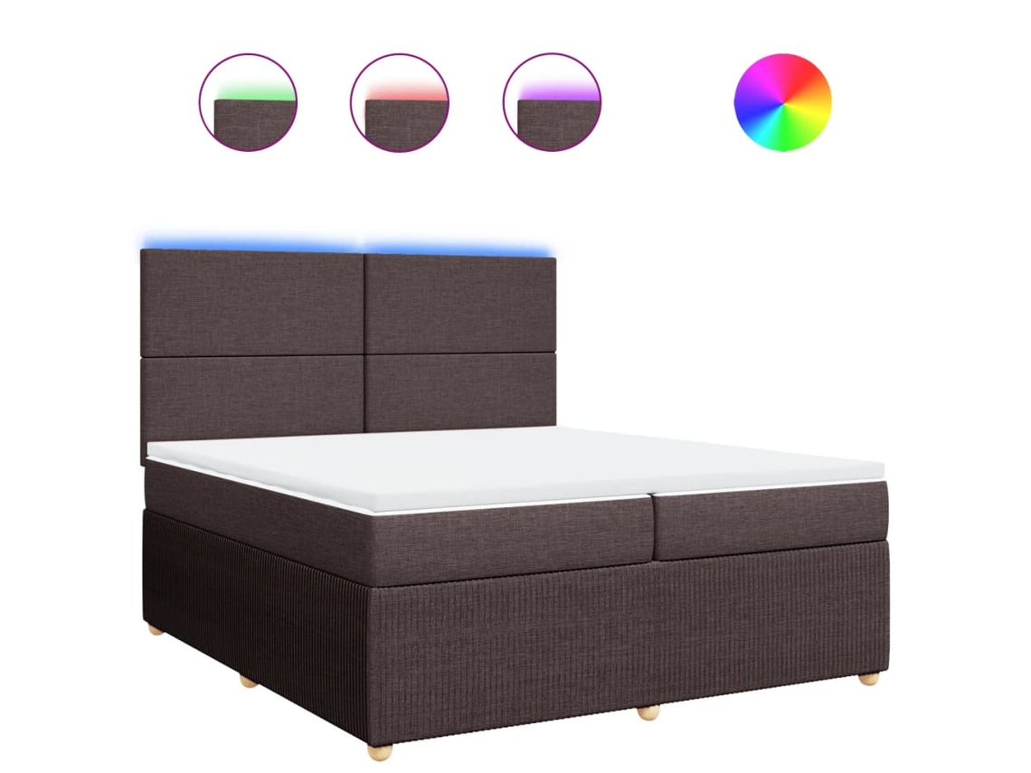Box Spring Bed, Box Spring Beds Vidaxl Marrom Tecido (200 X 200 Cm)