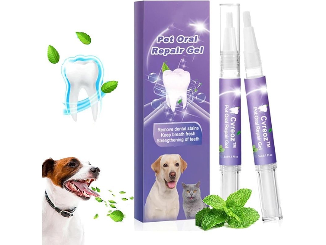 Gel De Reparo Bucal Para Pets, Clareia Dentes, Remove Tartaro, Elimina Mau Hálito, Cuidado Bucal Sem Escovação 2 Unidades