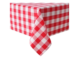 Mantel Retangular Quadros Vermelho E Branco 2025 Resistente A Manchas Impermeável Lavável Poliéster