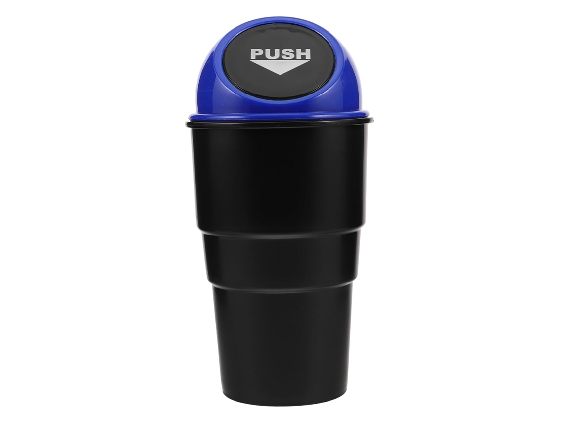 Lixeira Plástica Redonda Azul para Carrinho, Mini Lixeira Multifuncional