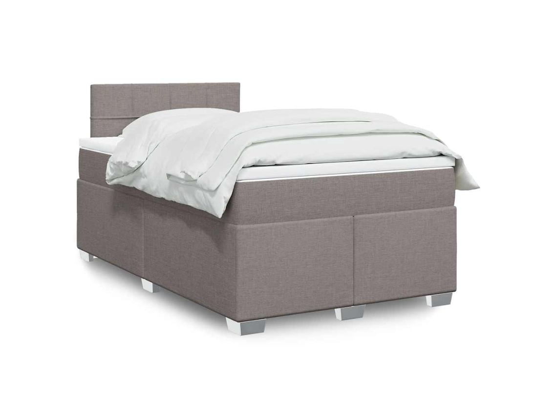 Vidaxl Cama Boxspring C/ Colchão 120x190cm Tecido Castanho-acinzentado