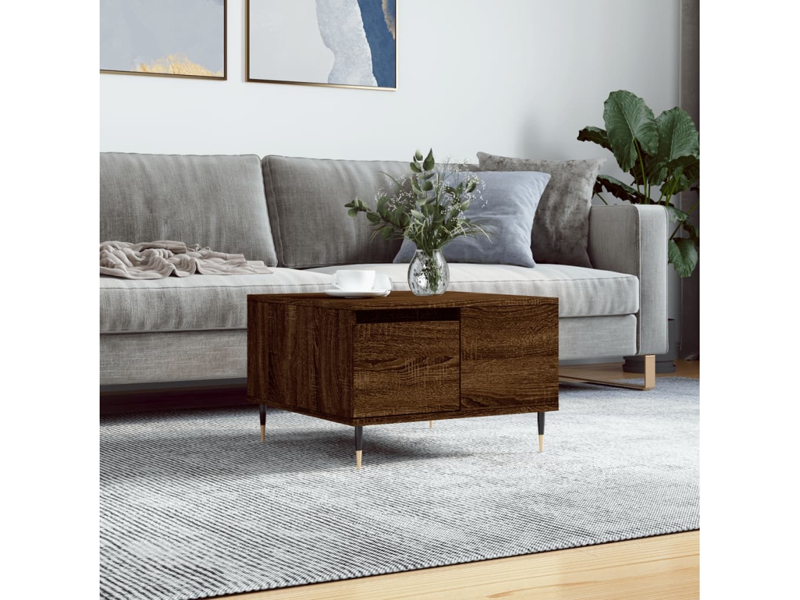 Vidaxl Mesa De Centro 55x55x36,5cm Derivados Madeira Carvalho Castanho