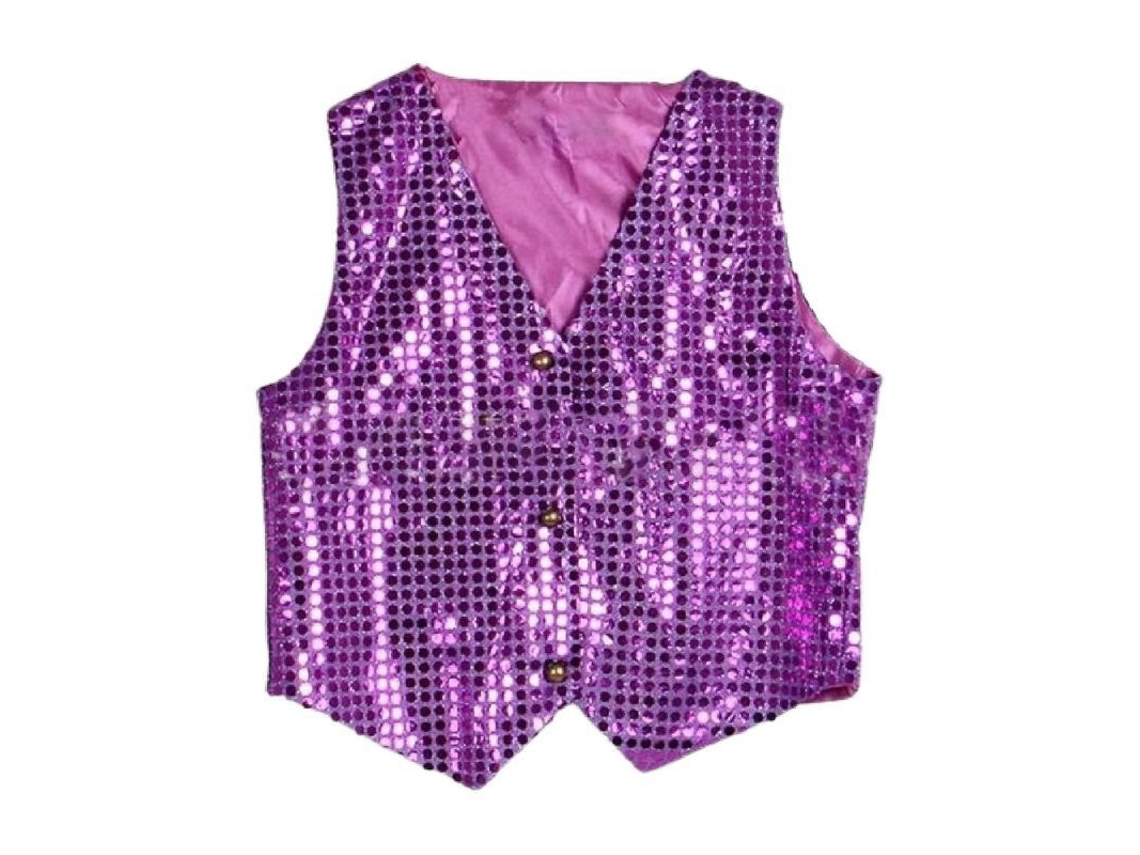 Fasst chaleco Sem Mangas de Lentejuelas Brilhantes Unissex para Crianças, Colorido, Ideal para Festas e Atuações, Tamanhos S XXL