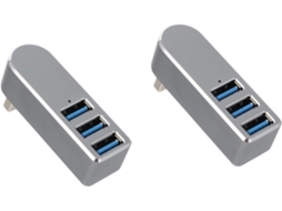 Hub Usb Giratório De 2 Peças Para Celular E Dados Portátil, Divisor