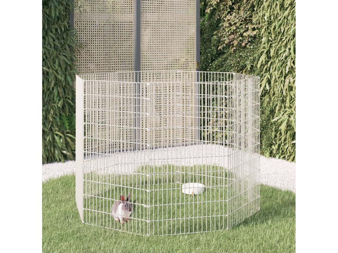 Vidaxl Cercado Soltos Com 8 Painéis, 54x100 Cm, Ferro Galvanizado