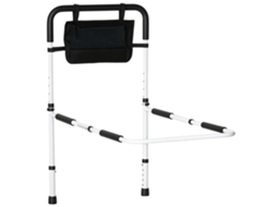 Puxador de Cama em Aço com Comprimento e Altura Ajustáveis, Branco