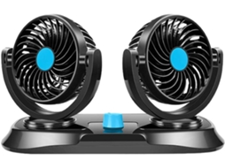 Ventilador Duplo Para Carro 12v/24v - Rotação De 360° Azul 12v