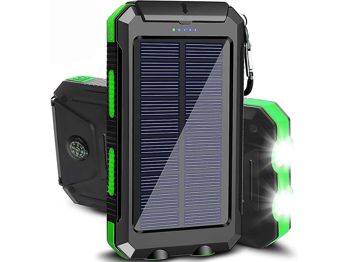 Banco De Energia Solar Durável Carregador Usb Duplo À Prova Dágua De 20.000 Mah Com Bússola E Lanterna Para Caminhadas Olysi Shop