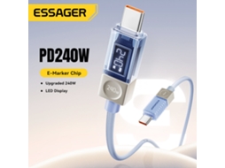 Cabo De Vídeo Digital Essager Es-x76 5a 100w Tipo C Para Tipo C Com Carregamento Rápido Pd3.1 Qc Scpfsp, 1 M/2 M De Comprimento