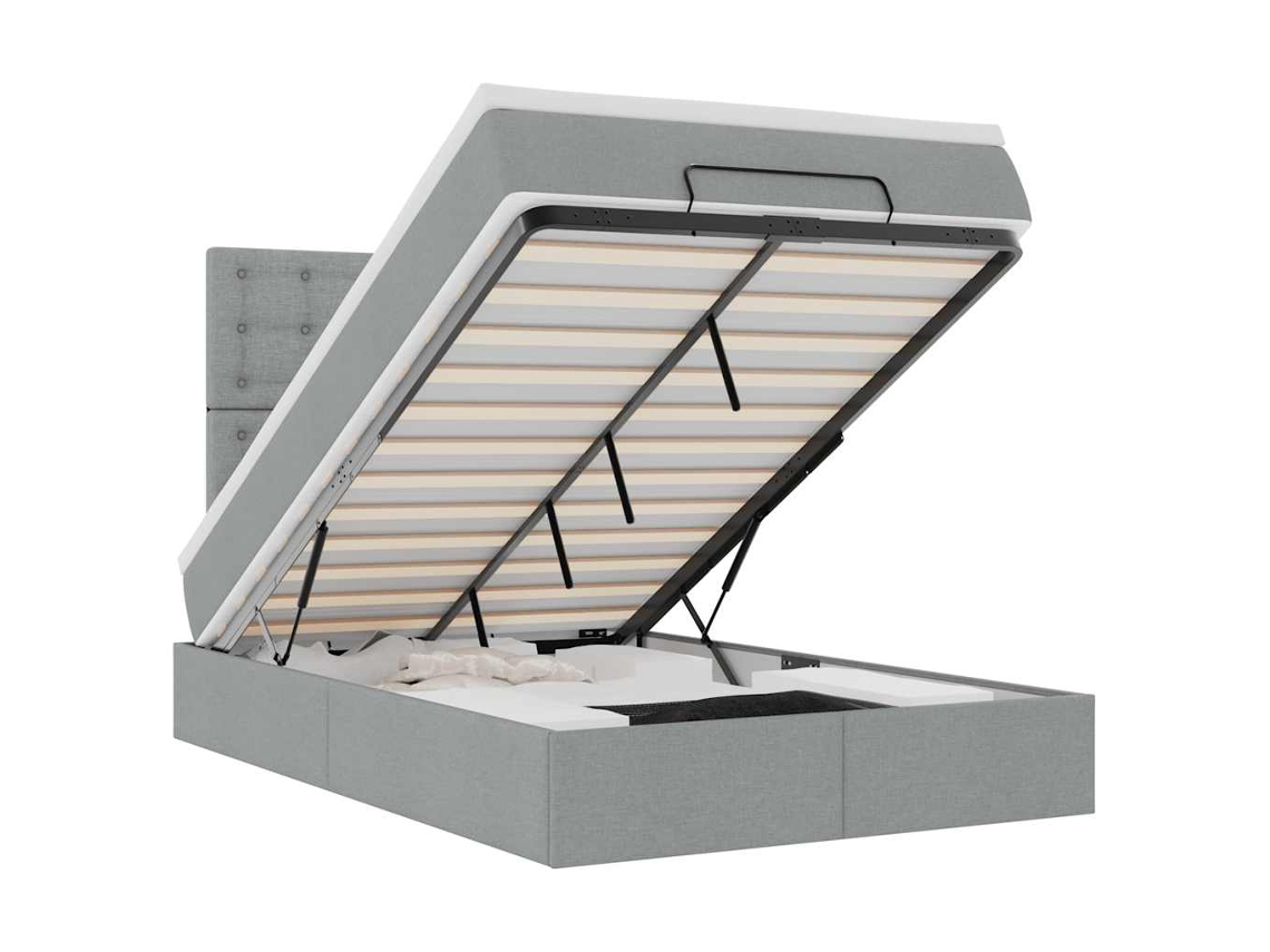 Ottoman Bed, Ottoman Beds Vidaxl Cinzeto Tecido (120 X 200 Cm)