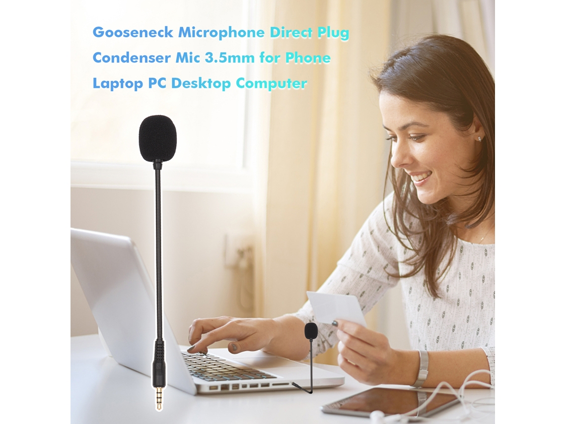 Microfone Condensador Gooseneck Plug And Play 3.5mm Para Pc Laptop Estúdio Entrevista Portátil Sensitive