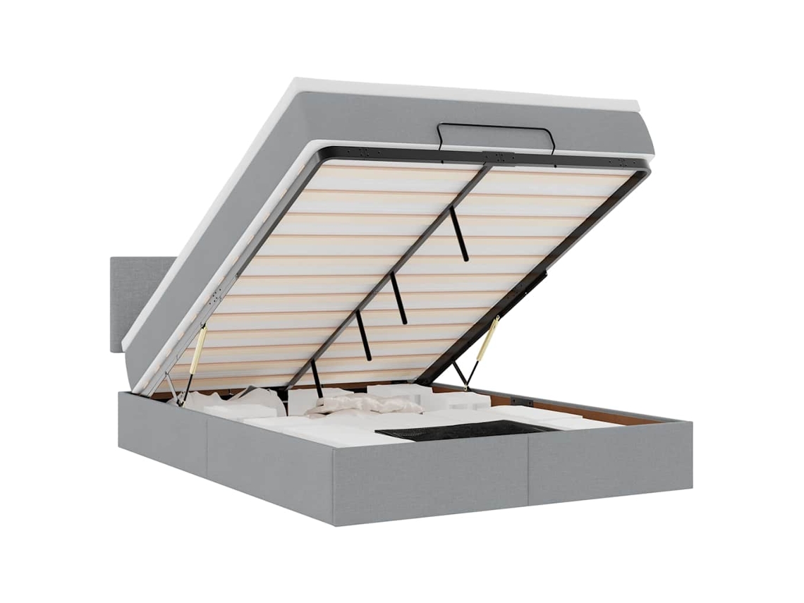 Ottoman Bed Frame, Ottoman Bed Frames Vidaxl Cinzeto Tecido (140 X 190 Cm)