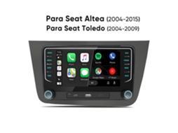 Rádio Carro Android 14.0, 2GB+64GB, Seat Altea XL 2004-2015, Toledo 2004-2009, Carplay/Android Auto