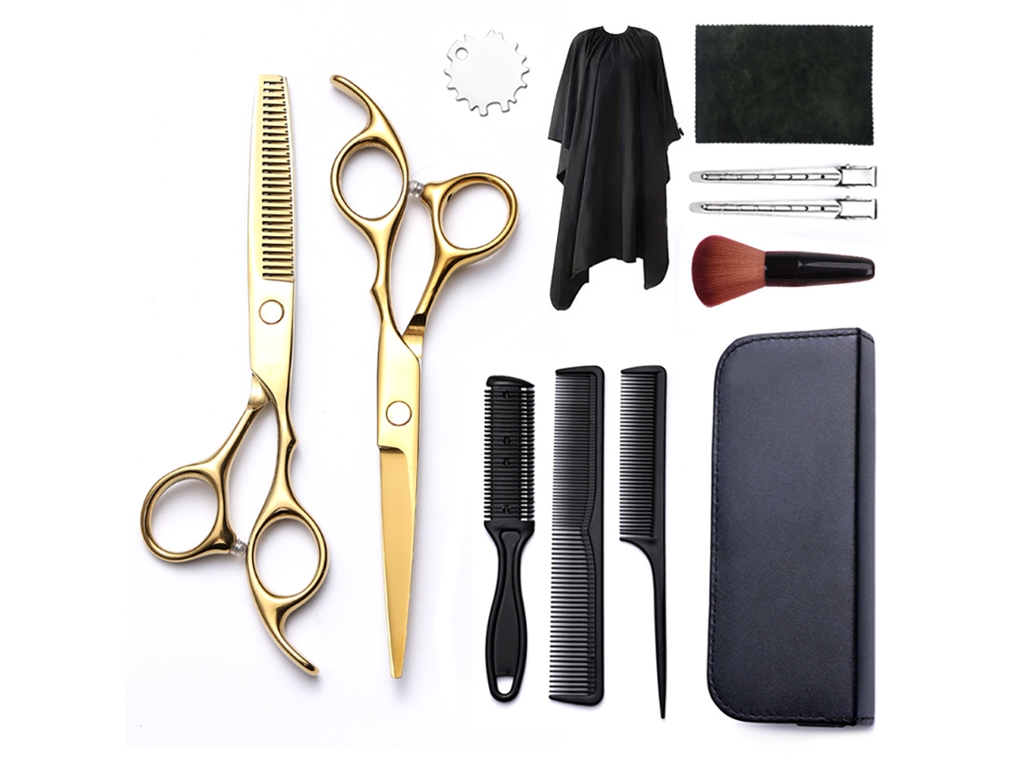 Kit De Tesoura De Corte Cabelo, 12pcs Ferramenta Profissional Para Corte De Cabelo, Para Cabeleireiros E Uso Doméstico Cuich