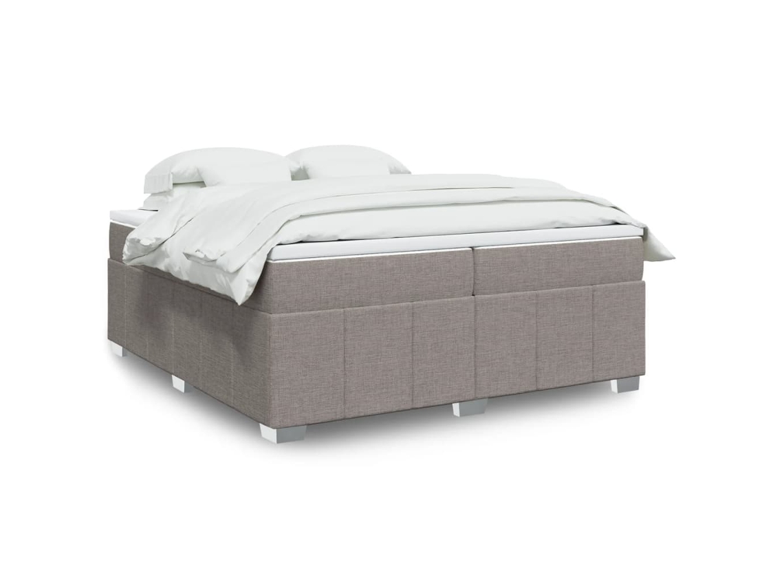 Vidaxl Cama Com Molas/colchão 200x200 Cm Tecido Castanho-acinzentado