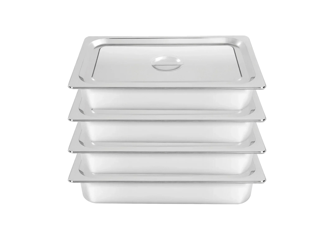 Recipiente De Alimentos, Forma Retangular, Capacidade De 9 Litros, Prata, 4 Oem