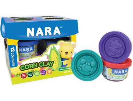 Conjunto Plasticina À Base de Milho 12 Cores Nara