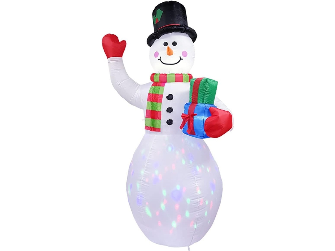 Decorações Gonflables Bonhomme Neige Avec Lumières Rotatives Lumière Led,