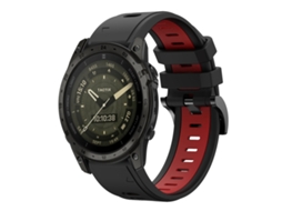 Bracelete Esportivo Silicone para Garmin Tactix 7 Amoled com duas cores Preto e Vermelho XIAOMOYU