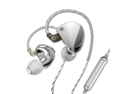 Fones de ouvido intra-auriculares com fio Hengrongshen CVJ com interruptor de ajuste