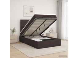 Vidaxl Cama Ottoman Com Colchão Marrom Escuro 120 X 190 Cm Tecido