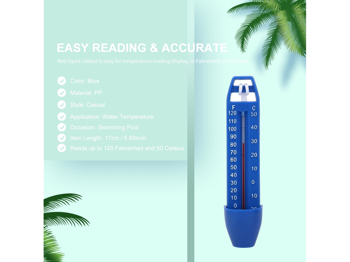 Termômetro De Piscina Flutuante (medição De Temperatura Com Corda)