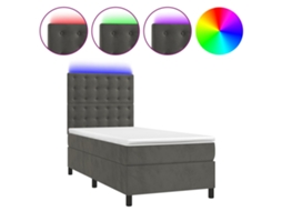 Box Spring Bed, Box Spring Beds Vidaxl Cinzeto Veludo (90 X 190 Cm)