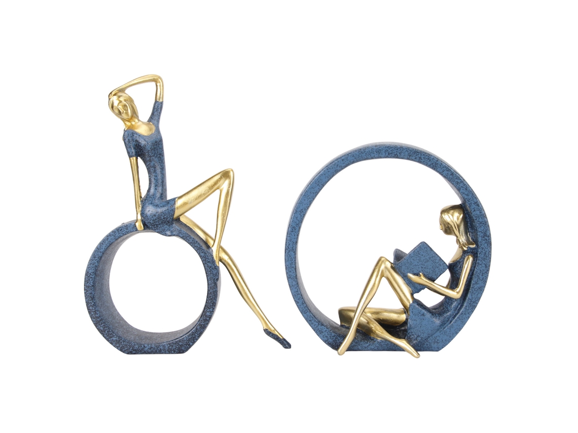 Estátua de Menina de Resina: Figura de Leitura, Yoga, Decoración para Estantería, Dormitorio, Regalo