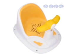 Mali assento de Banho para Bebê com Apoio Lombar Ventosas Fortes Anti deslizante Ergonômico Amarelo Branco