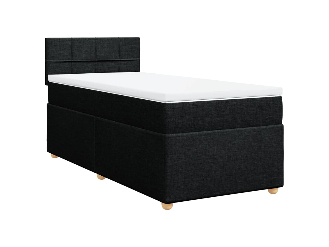 Cama com Molas/colchão 100x200 Cm Tecido Preto MAISON EXCLUSIVE