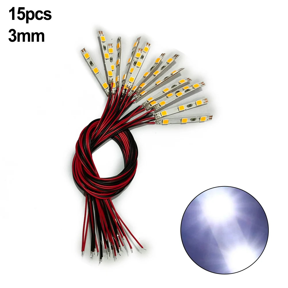 15 Peças de Fita de Led Smd Branca Pré, Cabeada, Autoadesiva e Flexível, 12v~ 18v, 20cm, para Trilho Lateral BRILVIBERA