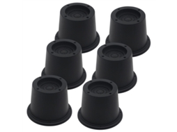 Lurelia Elevador Para Móveis, Pack Com 6 Pés, Antivibração, Em Borracha, Em Abs, Para Cama, Sofá E Mesa, 5,8 Cm, Preto, Suporta Até 590 Kg