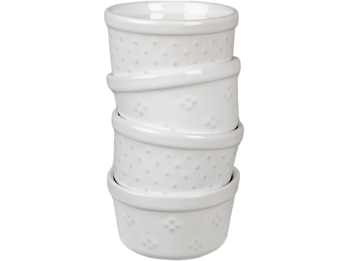 Conjunto de 4 ramequins brancos Kasa