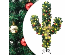 Vidaxl Cato De Natal Com Suporte E Leds Pvc 210 Cm Verde