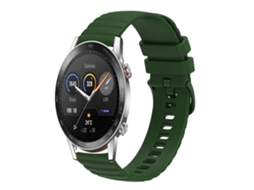 Bracelete de Smartwatch para Honor Magic Watch 2 46mm 22mm Padrão de pontos ondulados de silicone de cor sólida (verde militar)