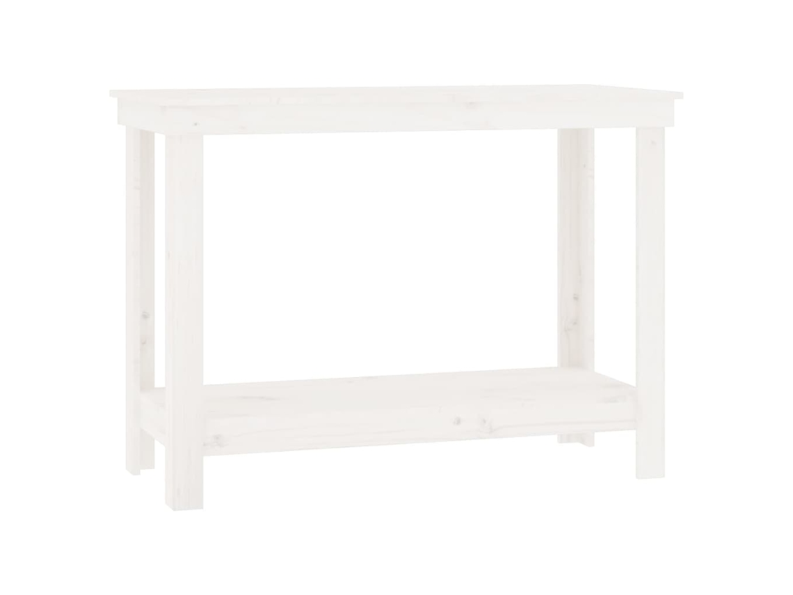 Banco de Trabalho 110x50x80 Cm Pinho Maciço Branco MAISON EXCLUSIVE