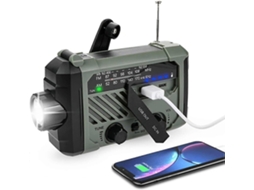 Rádio De Emergência, Rádio Solar Am/fm, Rádio Dínamo De Manivela, Recarregável Por Usb, Para Acampamentos Ao Ar Livre E Emergências. Olysi Shop