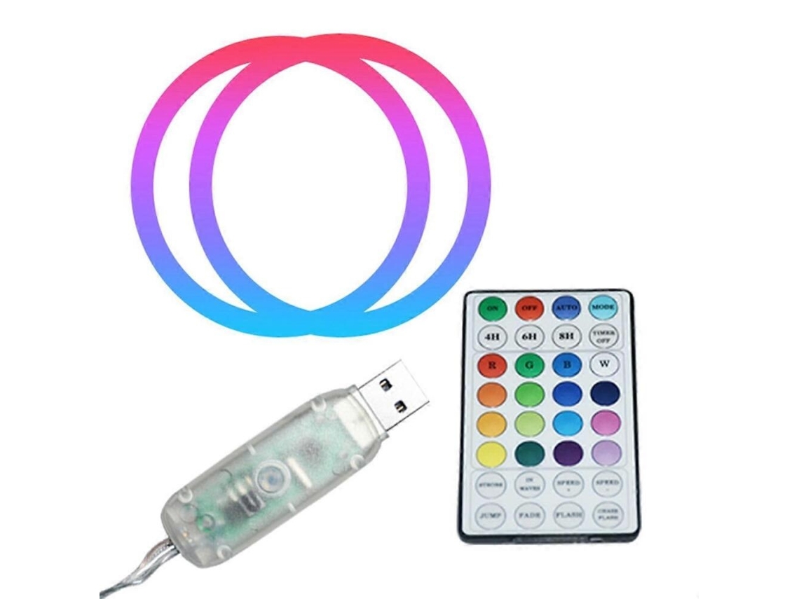 Fita Led Rgb 3 Cm Usb Com Comando Autoadesiva Para Decoração - Lurelia