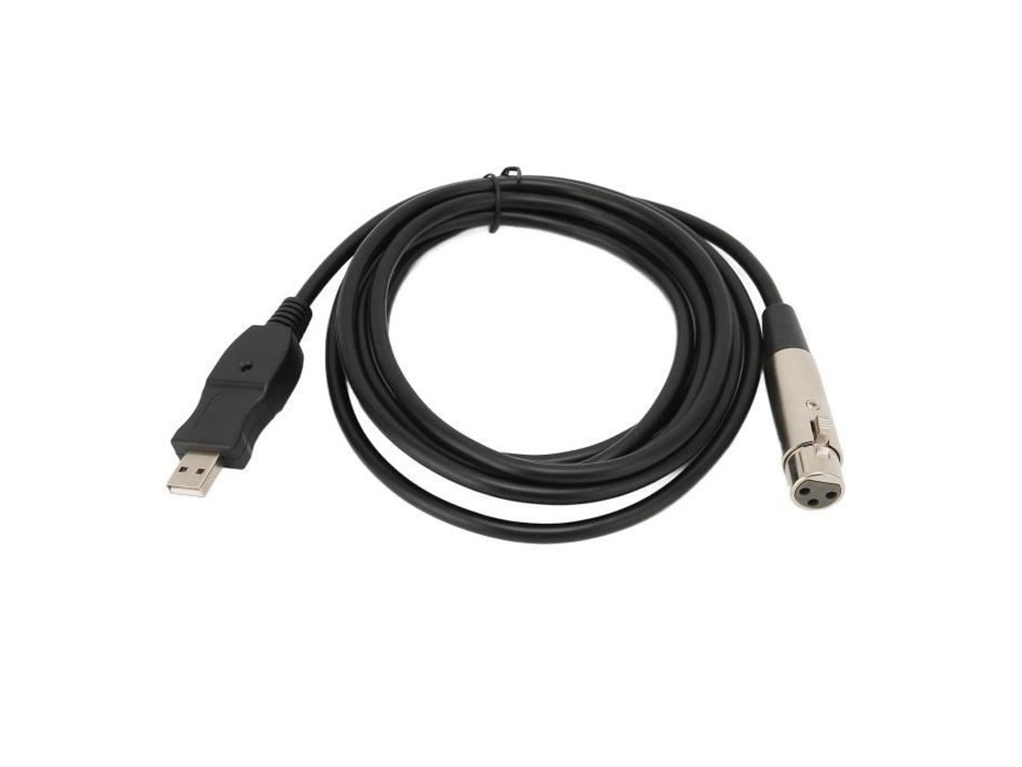 Cabo Adaptador de Microfone HURRISE Usb para Xlr com Placa de Som para Gravação de Música e Karaokê