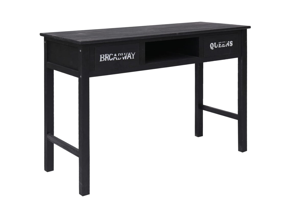 Vidaxl Mesa Consola 110x45x76 Cm Madeira Preto