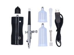 Kit de aerógrafo portátil recarregável sem fio de 27 psi com bico de 0,3 mm e recipientes de reposição de 20 cc e 40 cc.
