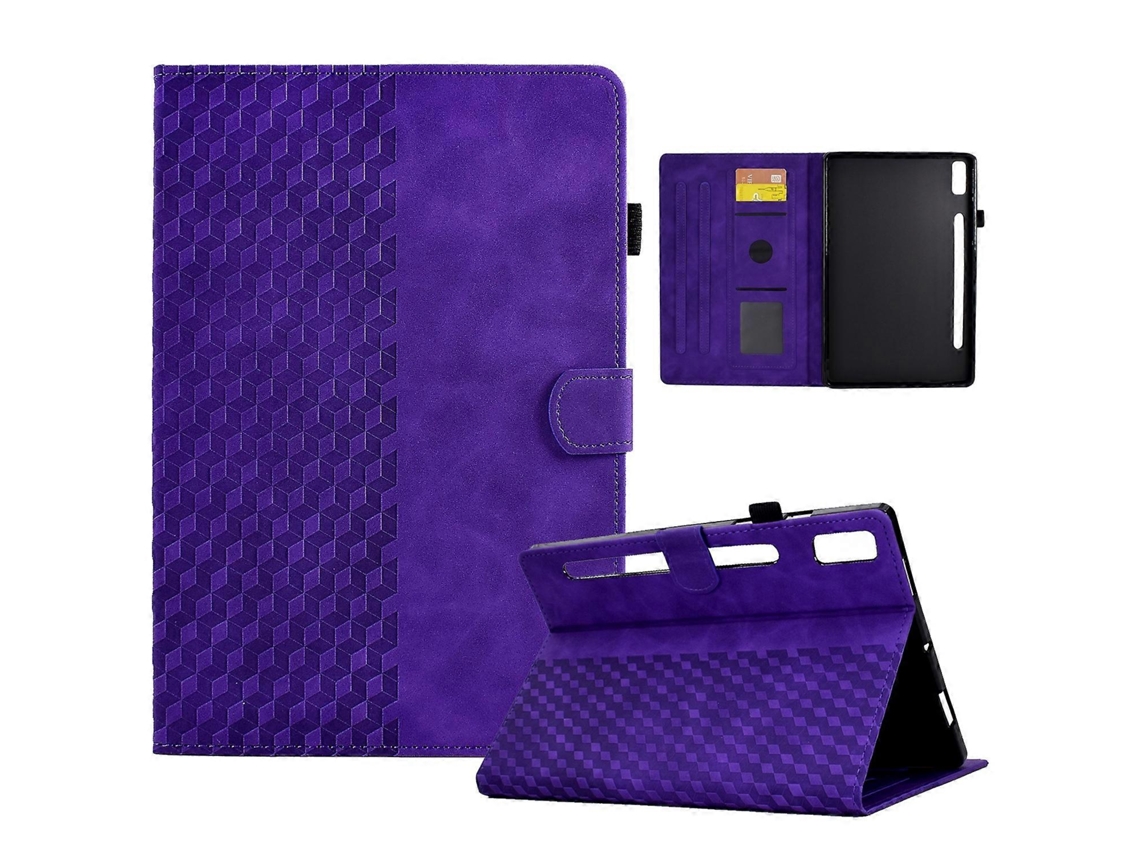 Capa De Couro Com Relevo Em Losango Para Tablet Lenovo Tab P11 Pro Gen 2