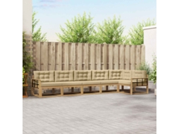 Vidaxl Conjunto De Sofás Para Exterior 4 Unid. Branco E Bege Poliéster