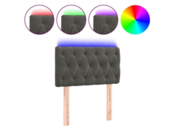 Cabeceira de Cama com Luzes Led Veludo Cinza Escuro MAISON EXCLUSIVE (80x7x78 cm)