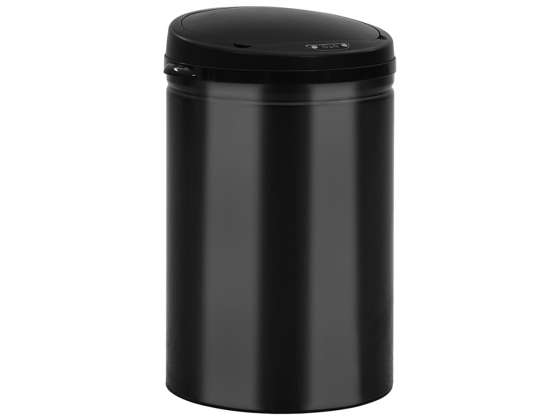 Vidaxl Coș De Gunoi Automat Cu Sensor, 30 L, Preto, Oțel Carbono
