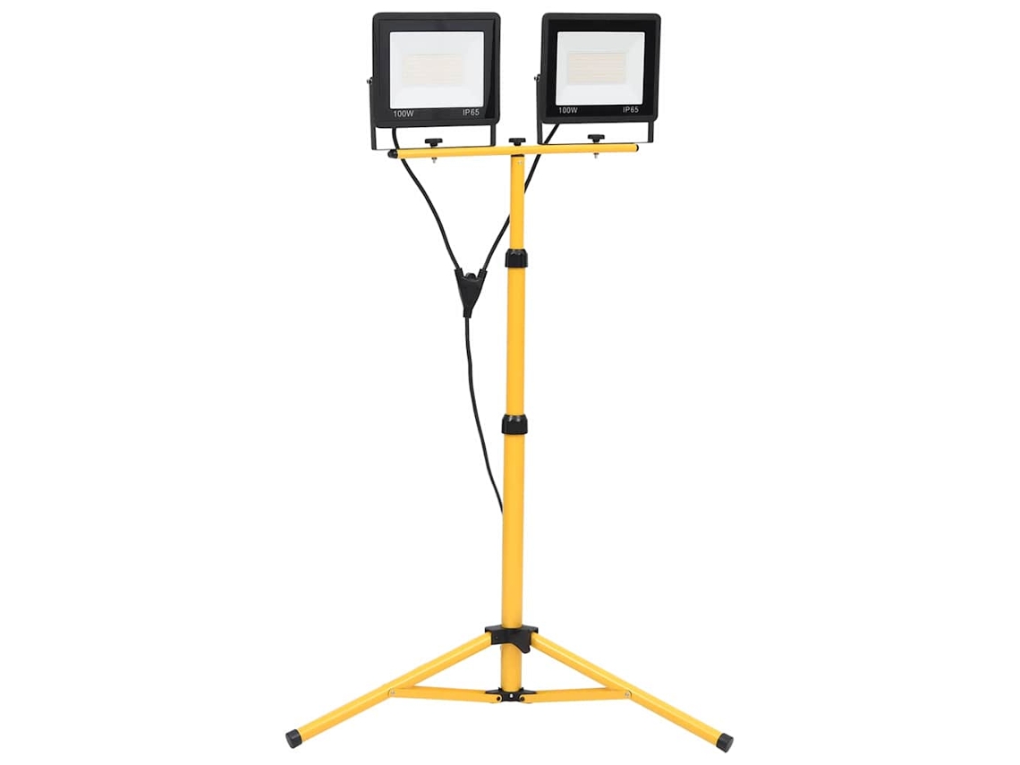 Vidaxl Projetor C/ Iluminação Led E Tripé 2x100 W Branco Quente